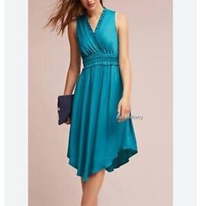 Maeve Anthropologie La Habana Midi Dress Babydoll Teal Jewel Small Mermaid Fairy